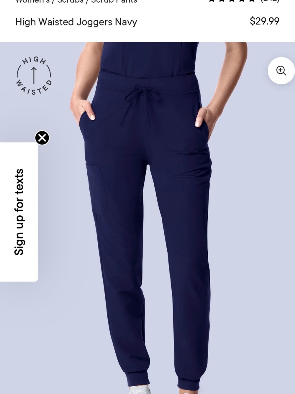 Mandala Navy V-Neck Scrub Top and Jogger Set